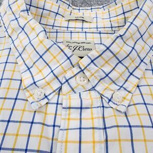 J Crew Shirt Mens Slim XL Gingham Plaid Long Sleeve Casual Button Down Preppy